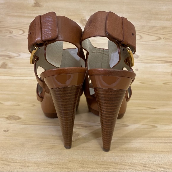Michael Kors Ankle Strap Open Toe Platform Heeled Sandals Womens Shoes 8.5 M - Picture 9 of 12